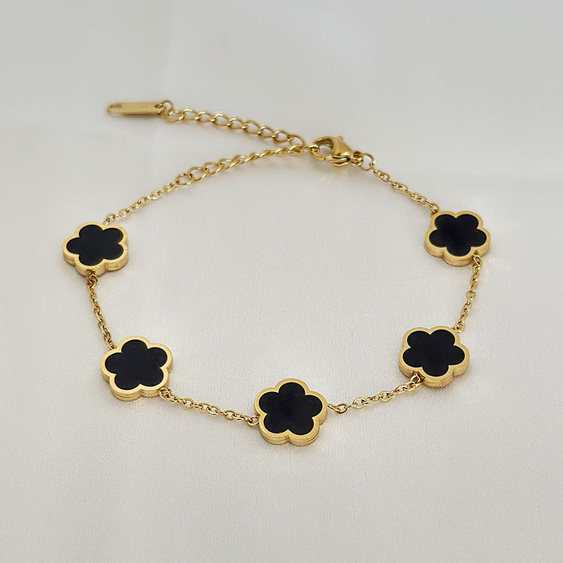 green flower charm bracelet and necklace, view 8 - MRSLM