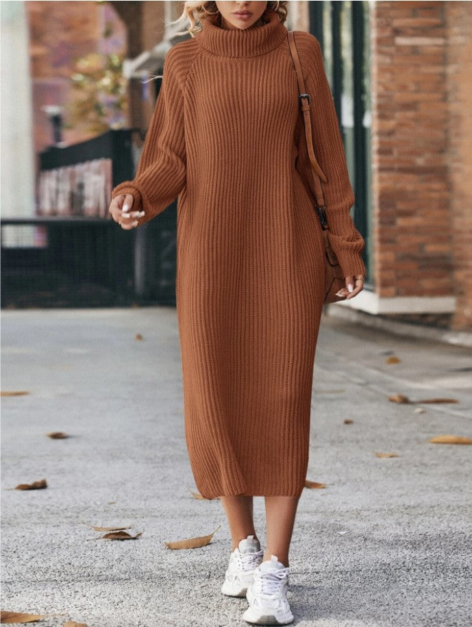 Women's turtleneck knit maxi sweater dress, view 5 - MRSLM