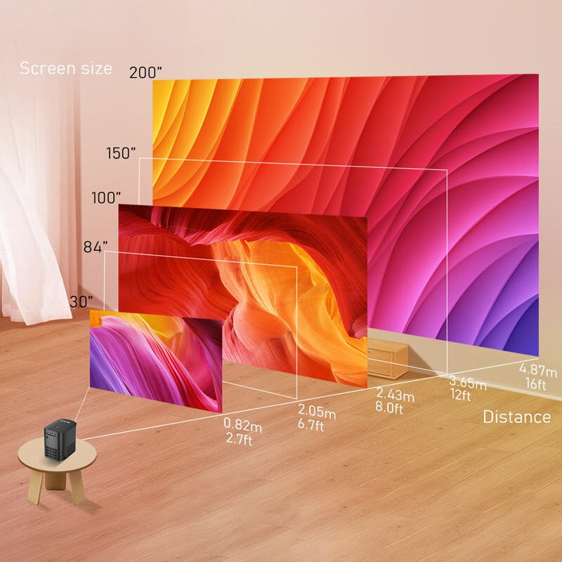 Portable Smart WiFi LED Projector - Full HD 1080P & 4K Support for Home Cinema and Gaming