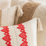 boho geometric tassel cushion cover, view 9 - MRSLM