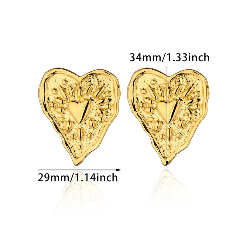 irregular heart stud earrings, view 8 - MRSLM