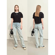 embroidered O-neck t-shirt, view 7 - MRSLM