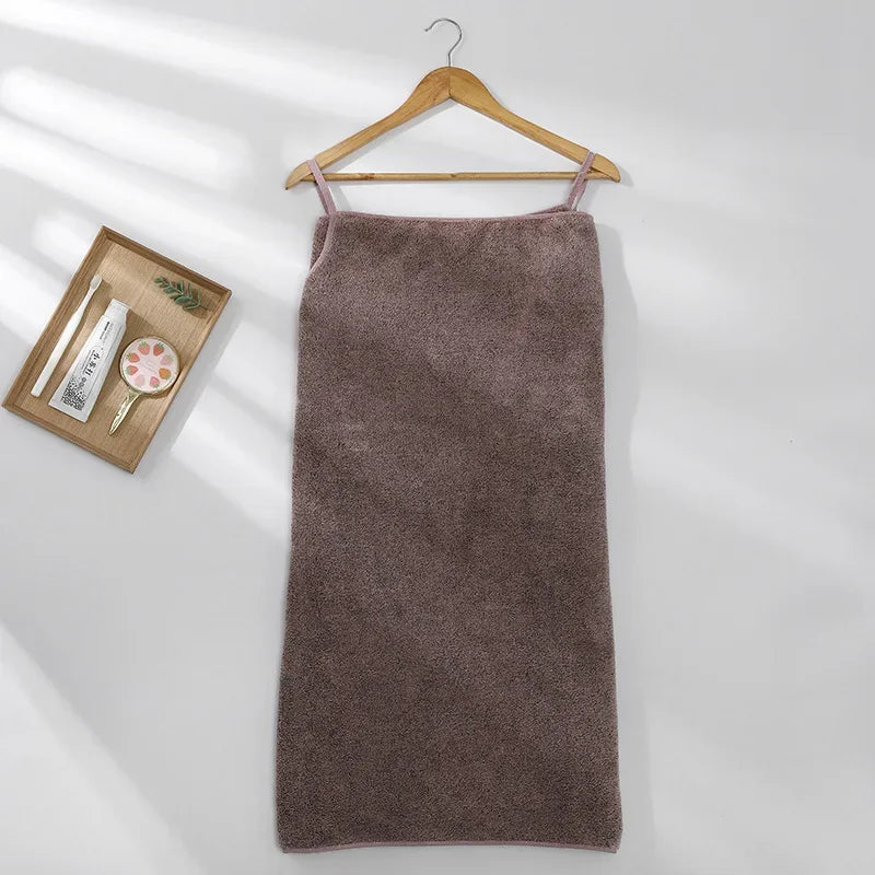 wearable microfiber bathrobe for women, view 5 - MRSLM