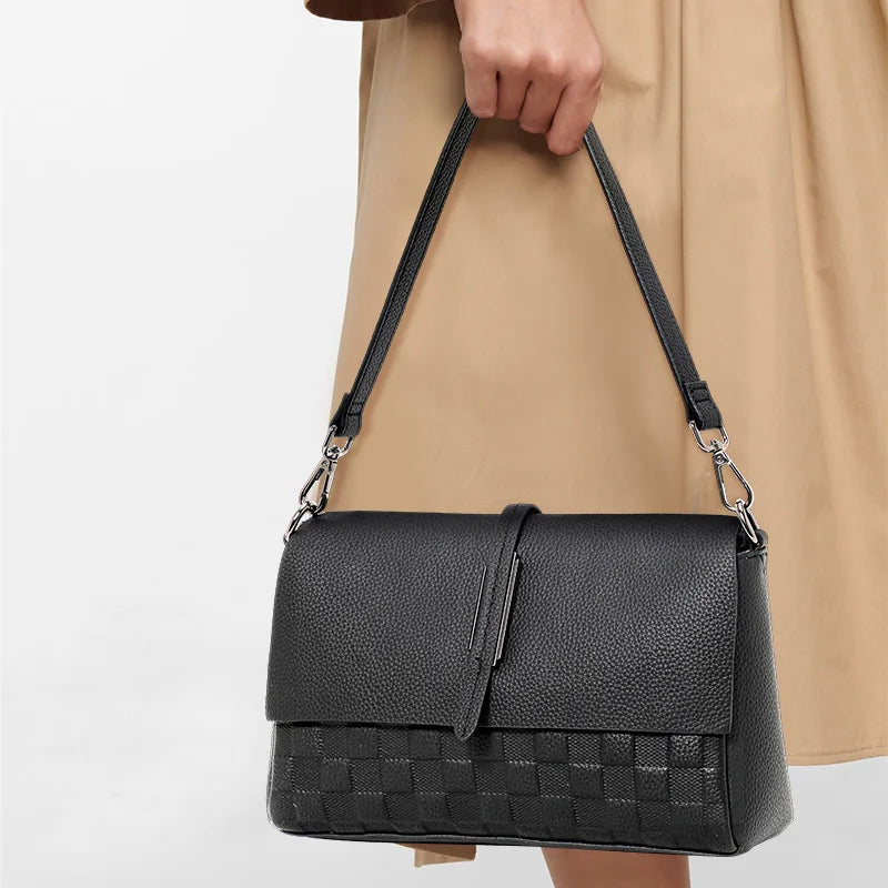 black woven shoulder bag, view 4 - MRSLM