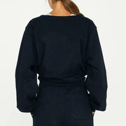 v-neck cotton sweatshirt, view 8 - MRSLM