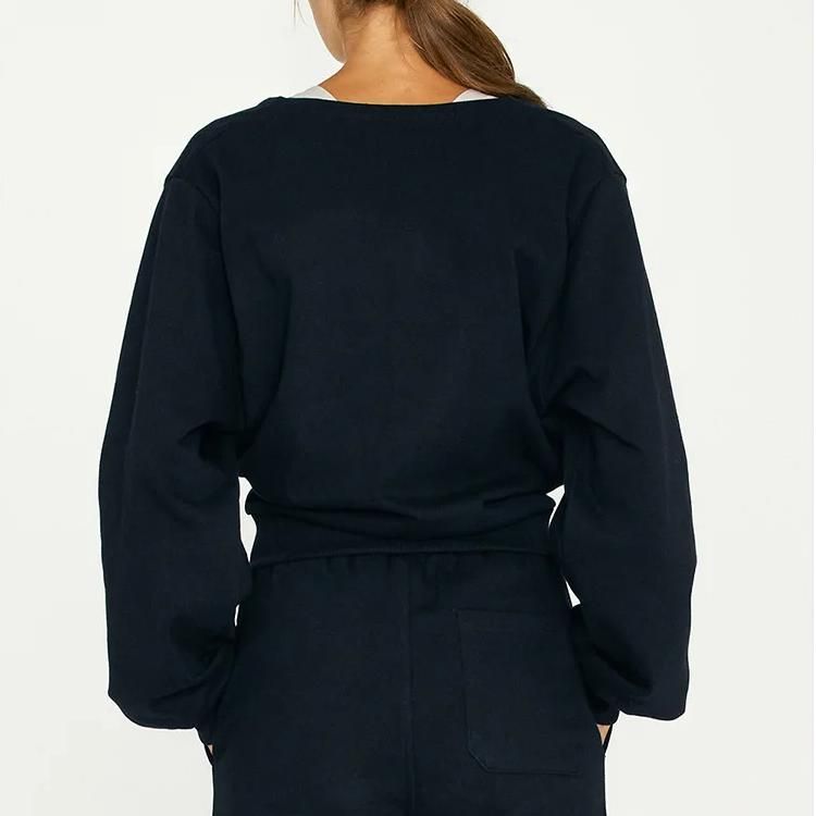 v-neck cotton sweatshirt, view 8 - MRSLM