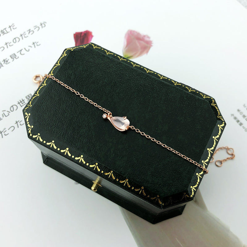 cherry blossom crystal silver bracelet, view 4 - MRSLM
