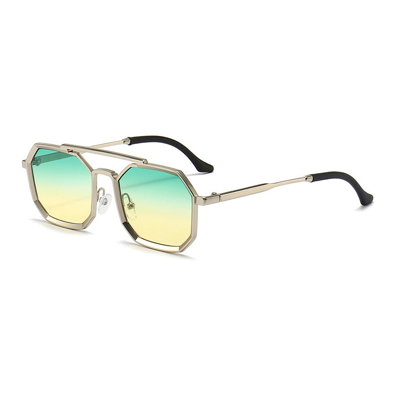 polygonal double bridge sunglasses, view 8 - MRSLM