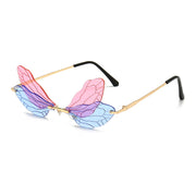 rimless dragonfly wing sunglasses, view 2 - MRSLM