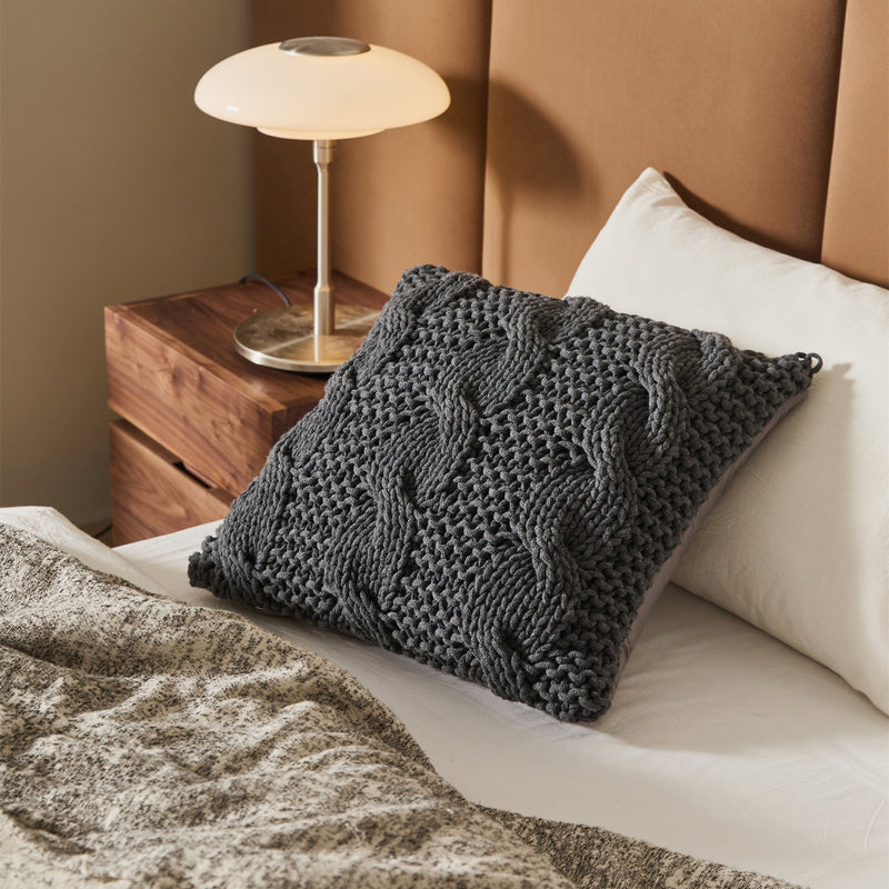 chunky knit throw pillow, view 3 - MRSLM