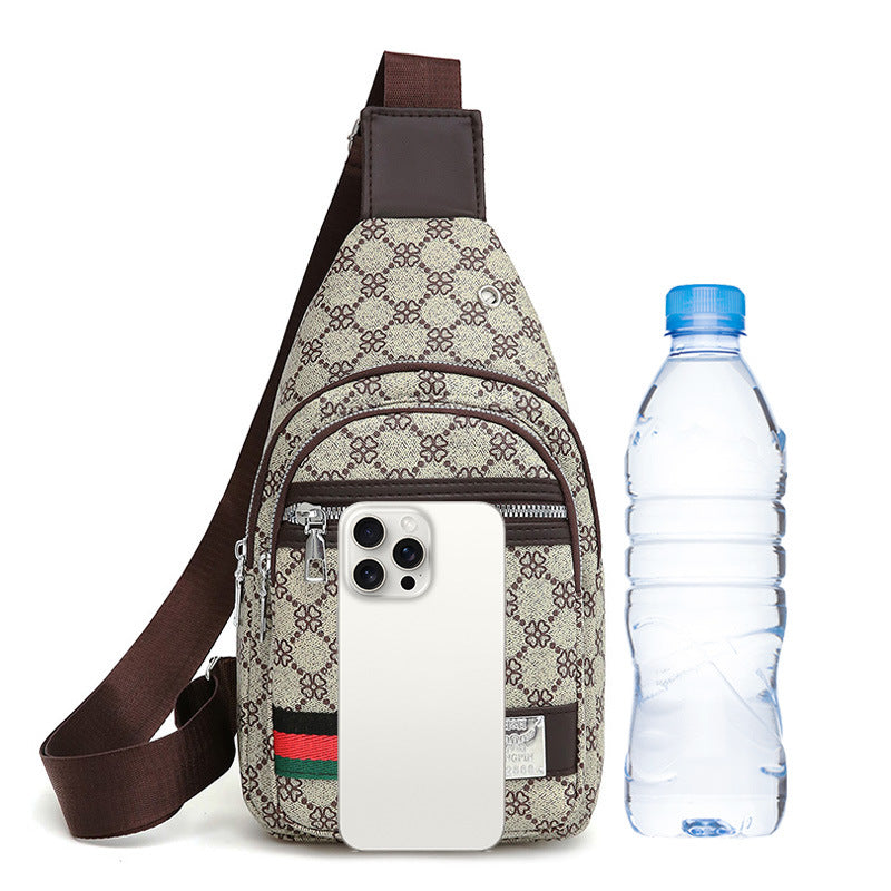 contrast color PU crossbody chest bag, view 9 - MRSLM