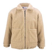 Women's faux shearling plush coat, view 4 - MRSLM