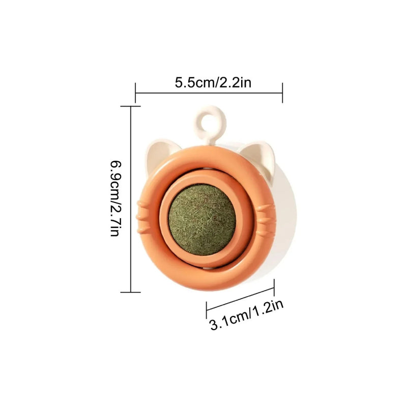 rotating catnip ball toy, view 4 - MRSLM
