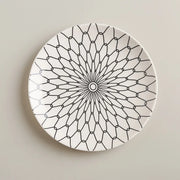 geometric pattern ceramic dinner plate set, view 3 - MRSLM