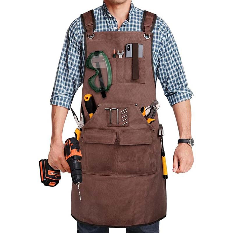 Canvas work apron for kitchen, garden and workshop, view 8 - MRSLM