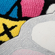 colorful smiling face tufted rug, view 9 - MRSLM
