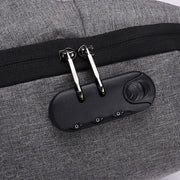 reflective men's backpack with lock, view 6 - MRSLM