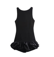white sleeveless short frill dress, view 8 - MRSLM