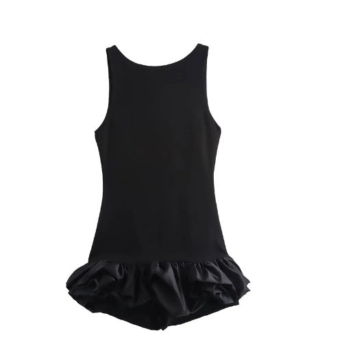 white sleeveless short frill dress, view 8 - MRSLM