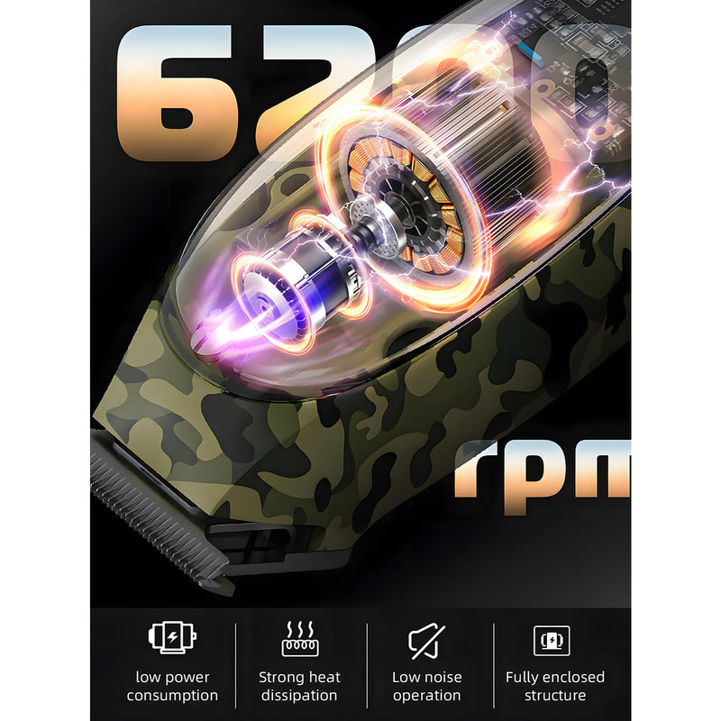 cordless camouflage hair clipper, view 5 - MRSLM