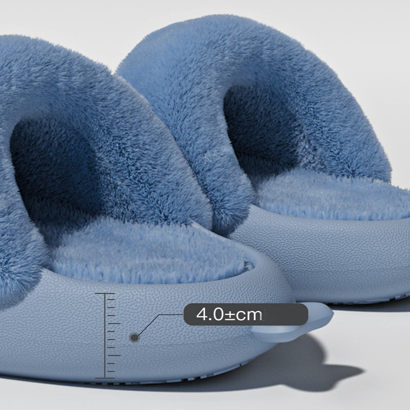 Fuzzy shark slippers with removable lining, view 10 - MRSLM