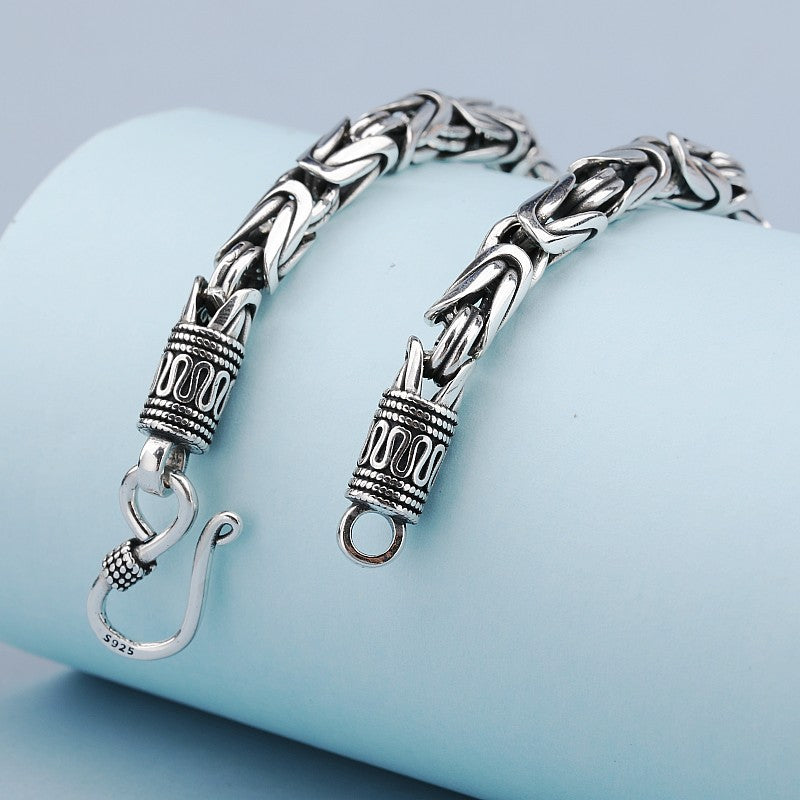 vintage ethnic silver bracelet, view 3 - MRSLM