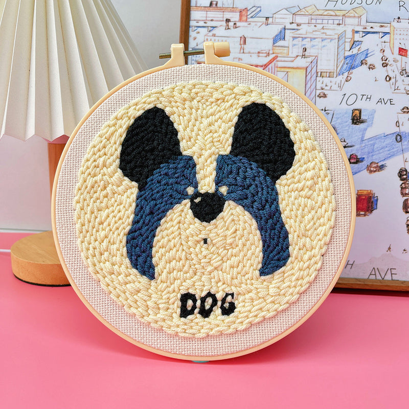 punch needle embroidery kit dog pattern, view 6 - MRSLM