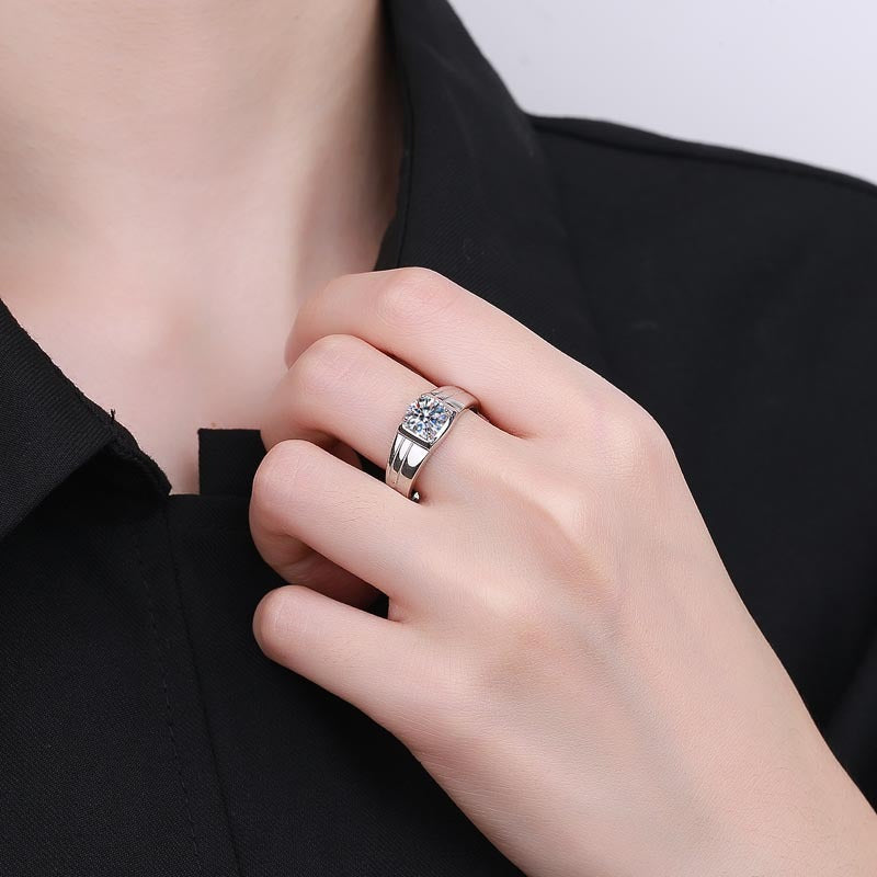 men's S925 silver 1 karat ring - MRSLM