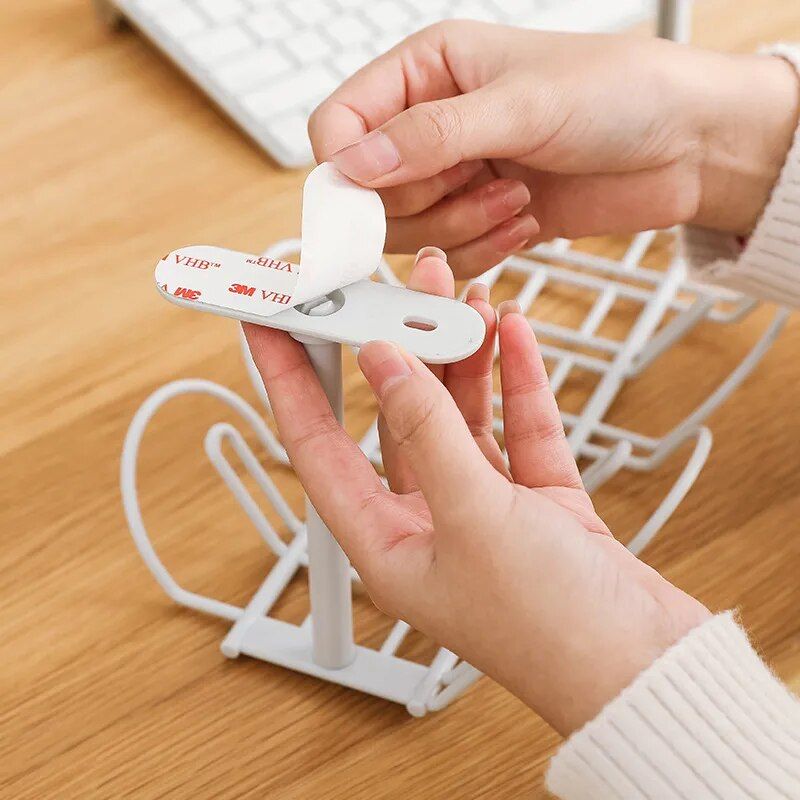 Multi-Functional Desk Organizer with Cable Management and Storage Rack