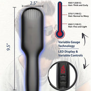 ceramic ionic hair straightener brush, view 7 - MRSLM