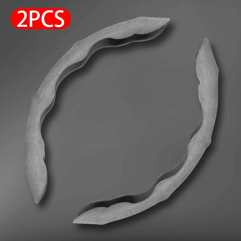 textured suede steering wheel cover, view 2 - MRSLM