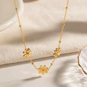 golden daisy trio necklace, view 4 - MRSLM