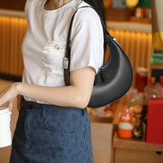 leather moon-shaped shoulder bag, view 6 - MRSLM