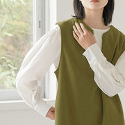 Women's V-neck sleeveless waistcoat dress, view 4 - MRSLM