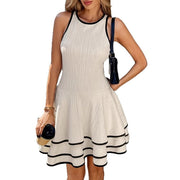 white stitching sleeveless dress, view 2 - MRSLM
