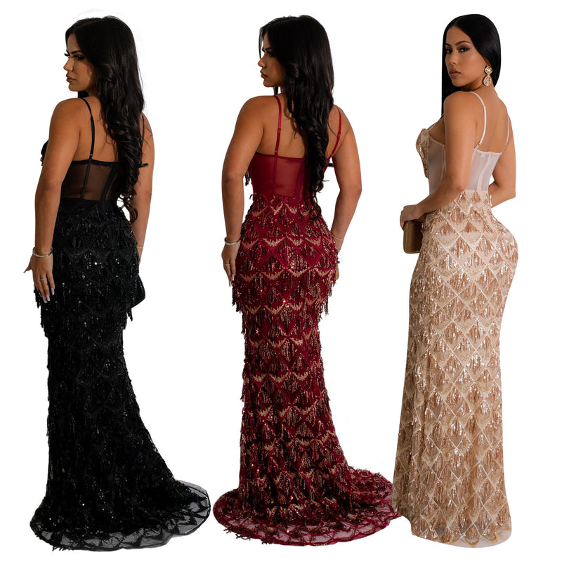women's sequin sling dress, view 5 - MRSLM