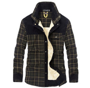 Men's fleece-lined cotton plaid jacket, view 5 - MRSLM