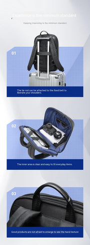 men's waterproof business backpack, view 6 - MRSLM