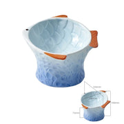fish-shaped ceramic pet feeding bowl, view 2 - MRSLM