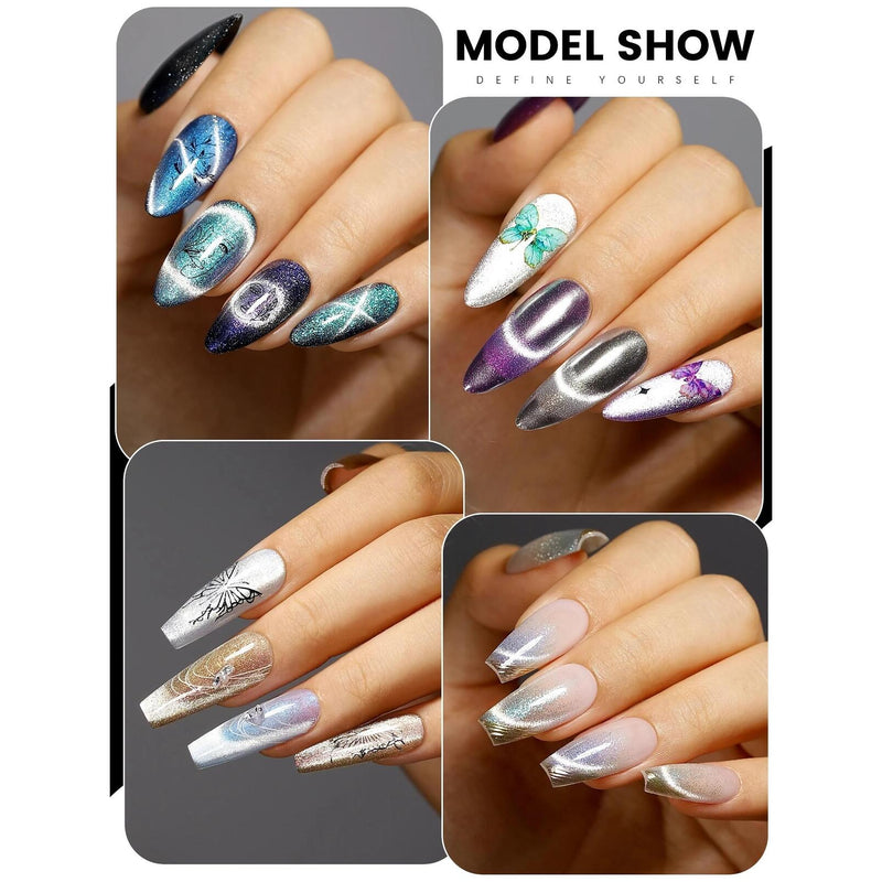 magnetic cat eye gel nail polish set, view 5 - MRSLM