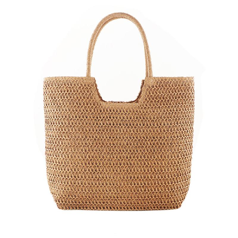 straw woven shoulder bag, view 9 - MRSLM