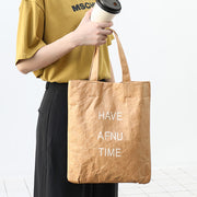 vintage washed kraft paper tote bag - MRSLM