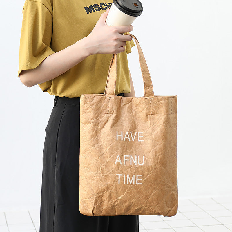vintage washed kraft paper tote bag - MRSLM