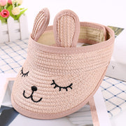 kids rabbit straw hat, view 4 - MRSLM