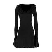flared long sleeve A-line dress, view 5 - MRSLM
