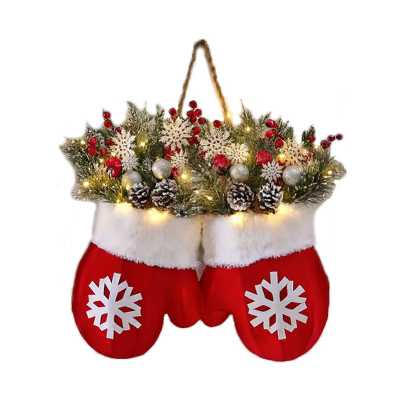Christmas mitten door wreath, view 6 - MRSLM
