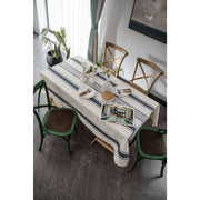 striped cotton linen tablecloth, view 3 - MRSLM