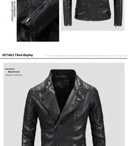 men's fleece-lined PU leather jacket, view 10 - MRSLM