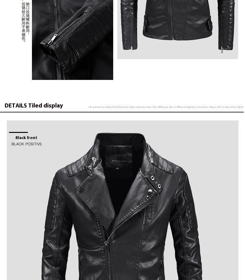 men's fleece-lined PU leather jacket, view 10 - MRSLM