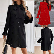 lace-up bead loose dress - MRSLM